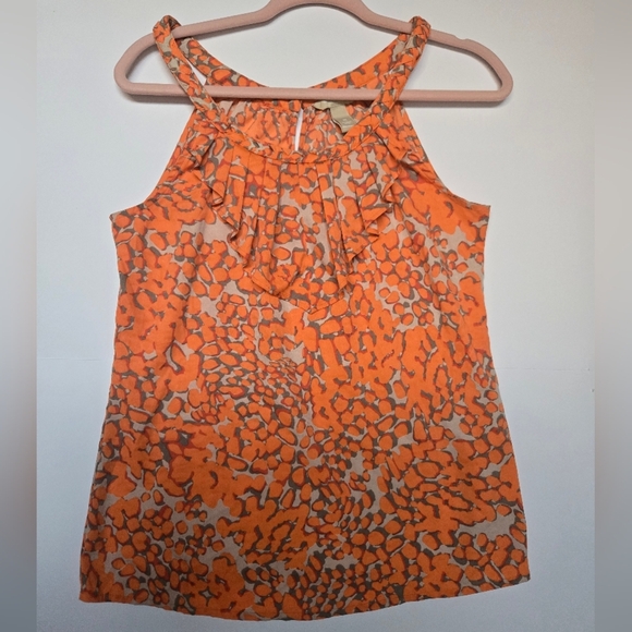 BANANA REPUBLIC Vibrant Orange Animal Print Women's Tank Top. Size M - Picture 9 of 11